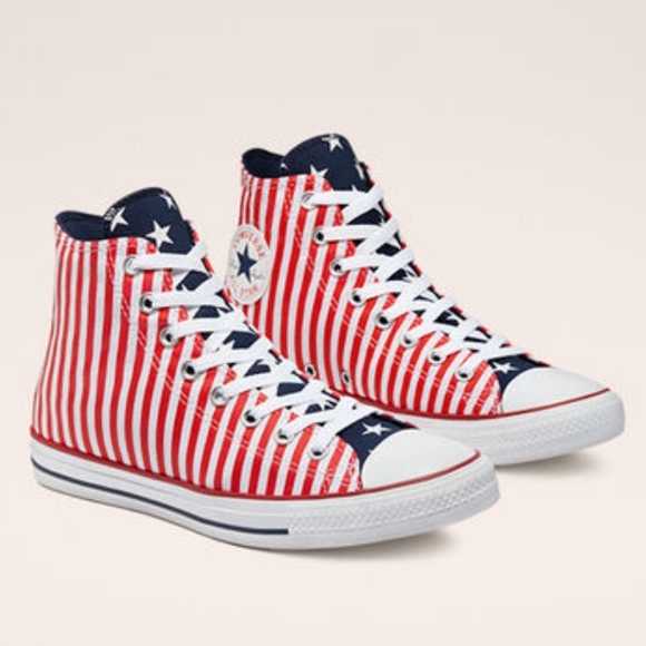 Chuck Taylor All Star Stars & Stripes Unisex High-Top Sneakers Women's 9.5 7.5M - Picture 1 of 12